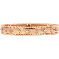 18K Rose Gold Diamond Bangle with Milgrain Detail - 1.60 Carat Total Diamond Weight