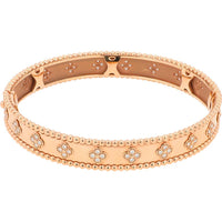 18K Rose Gold Diamond Bangle with Milgrain Detail - 1.60 Carat Total Diamond Weight
