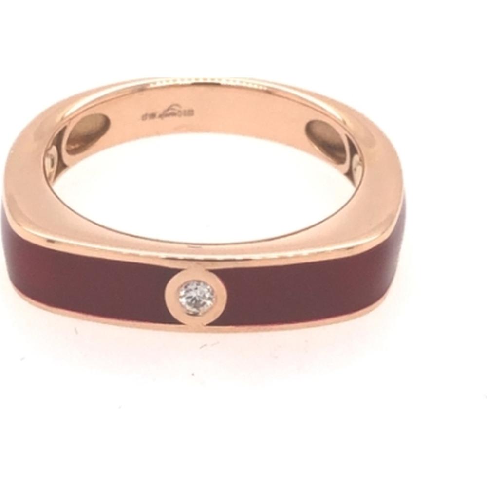 18K Rose Gold Diamond Enamel Band Ring by Afarin