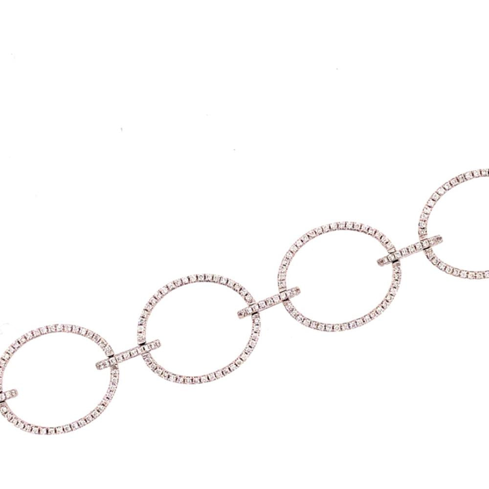 18K Rose Gold Diamond Open Circle Link Bracelet by Afarin