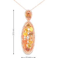 18K Rose Gold Drop Pendant with Pear Halo and Fancy Yellow Diamond Cluster - 3.06 Carat Total Fancy Diamond Weight and 0.27 Carat Total White Diamond Weight by Auriventus