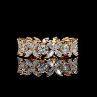 18K Rose Gold Eternity Band with Round and Marquise Lab Diamonds - 2.21 Carats Total Diamond Weight - Covaloro Fine Jewelry