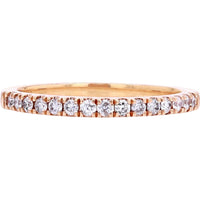 18K Rose Gold Eternity Style Wedding Band with Round Brilliant Cut Diamonds - 1/4 Carat Total Diamond Weight