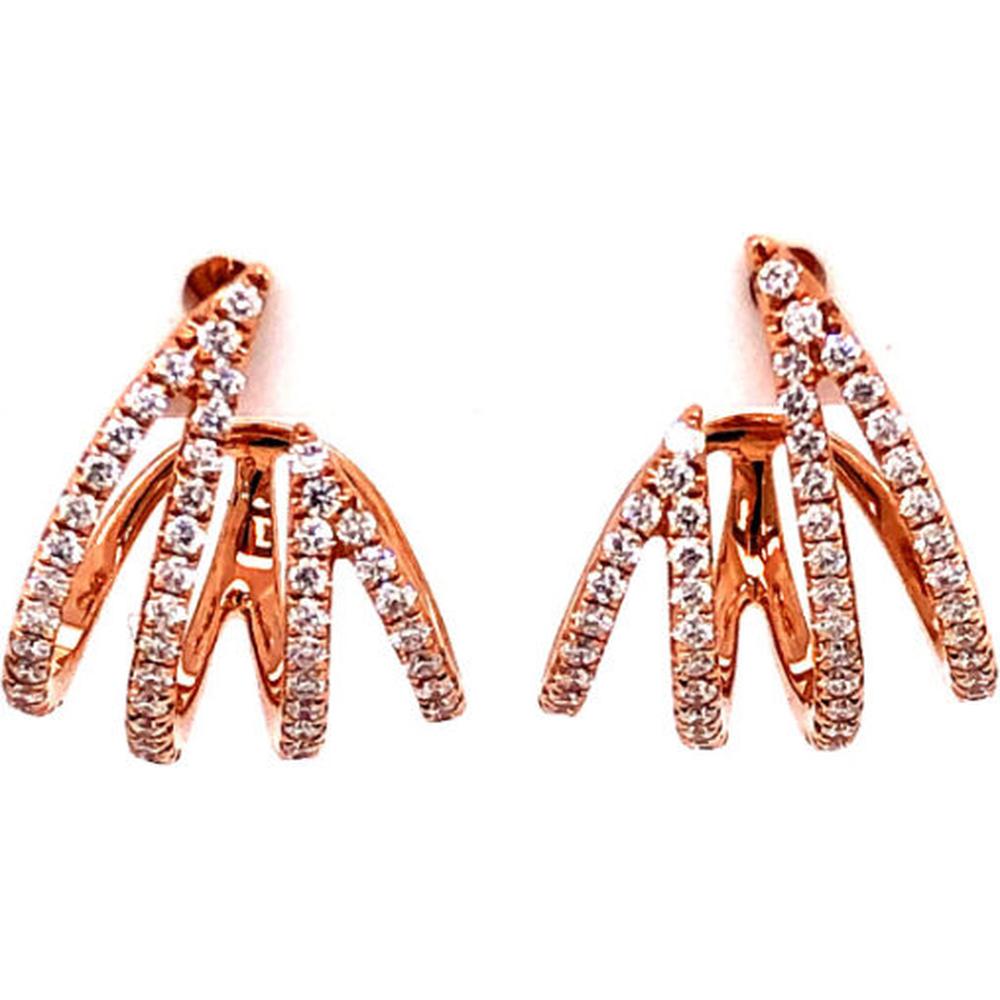 18K Rose Gold Free-Form Diamond Earrings by Afarin