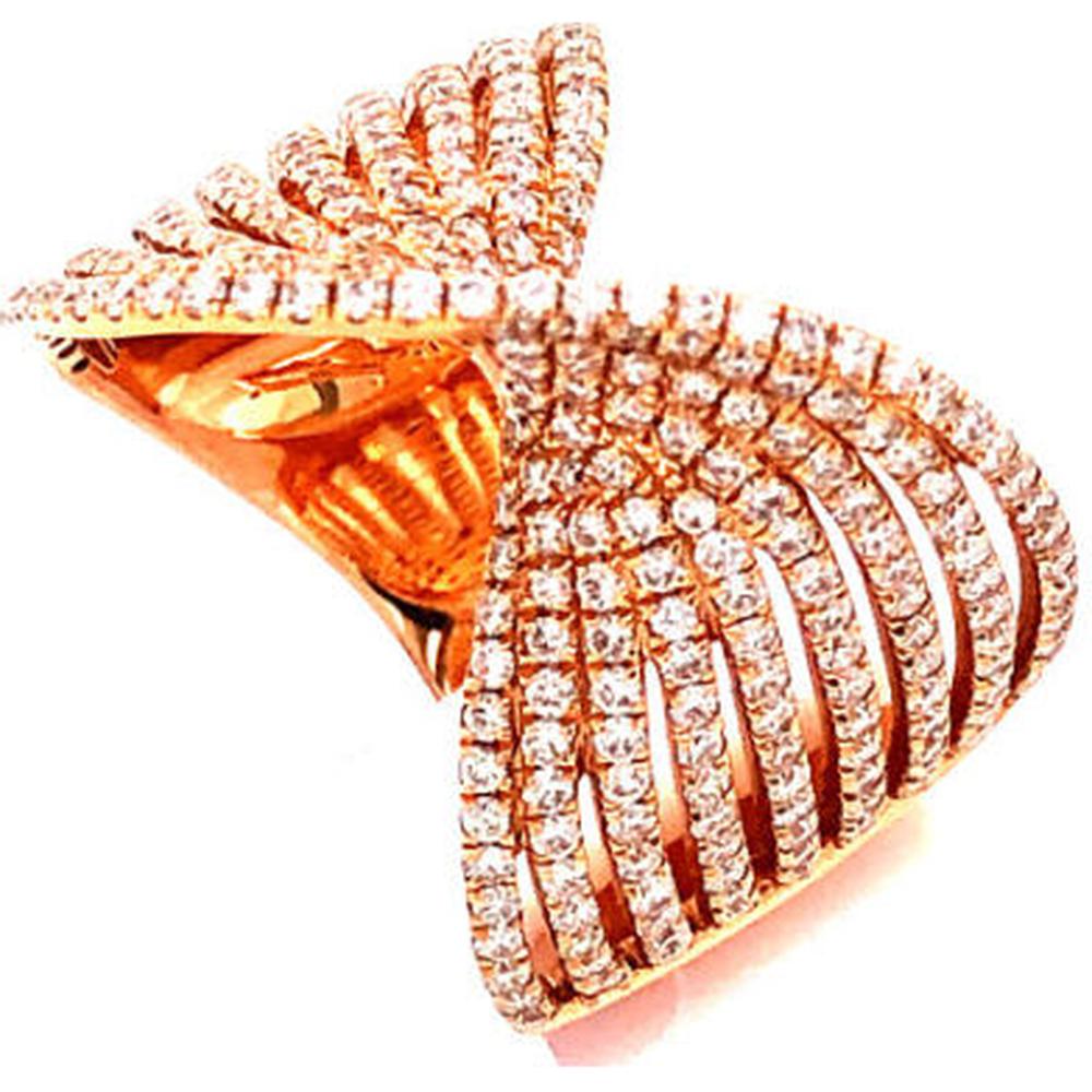 18K Rose Gold Free Form Diamond Statement Ring by Afarin