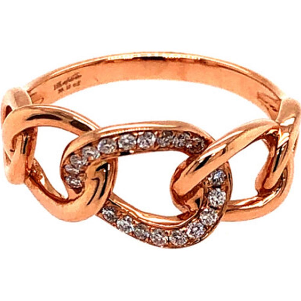 18K Rose Gold Interlocking Link Diamond Fashion Ring by Afarin
