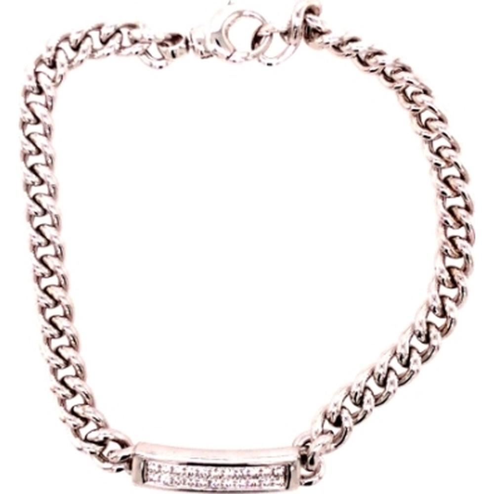 18K Rose Gold Link Bracelet with Diamond Bar Accent by Afarin