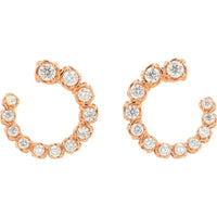 18K Rose Gold Open Hoop Diamond Earrings - 2.08 Carat Total Diamond Weight
