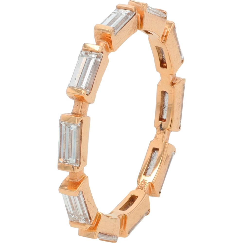 18K Rose Gold Penny Preville Eternity Band with Bezel - Style Set Baguette Diamonds - 1.20 Carat Total Diamond Weight