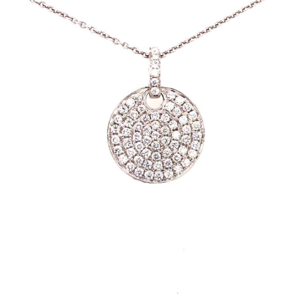 18K Rose Gold Round Diamond Pavé Pendant Necklace by Afarin