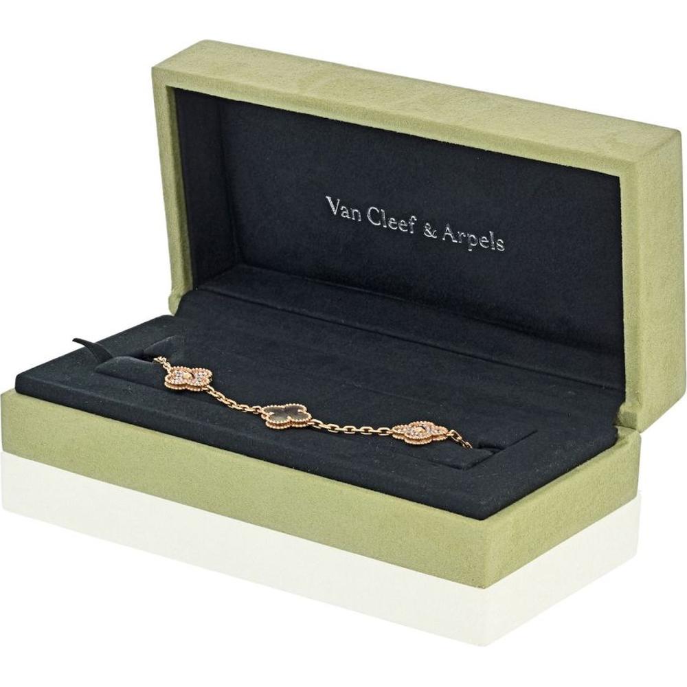 18K Rose Gold Van Cleef & Arpels Alhambra Bracelet with Mother-of