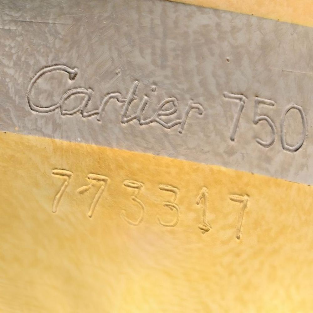 18K Tri-Color Gold Cartier Cuff Bracelet with Double C Diamond Ends - 0.61 Carat Total Diamond Weight