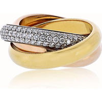 18K Tri-Color Gold Cartier Trinity Estate Ring - 13.2 Grams