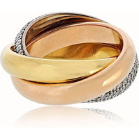 18K Tri-Color Gold Cartier Trinity Estate Ring - 13.2 Grams