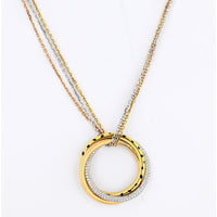18K Tri-Color Gold Cartier Trinity Pendant Necklace with 0.88 Carats Brilliant Cut Diamonds