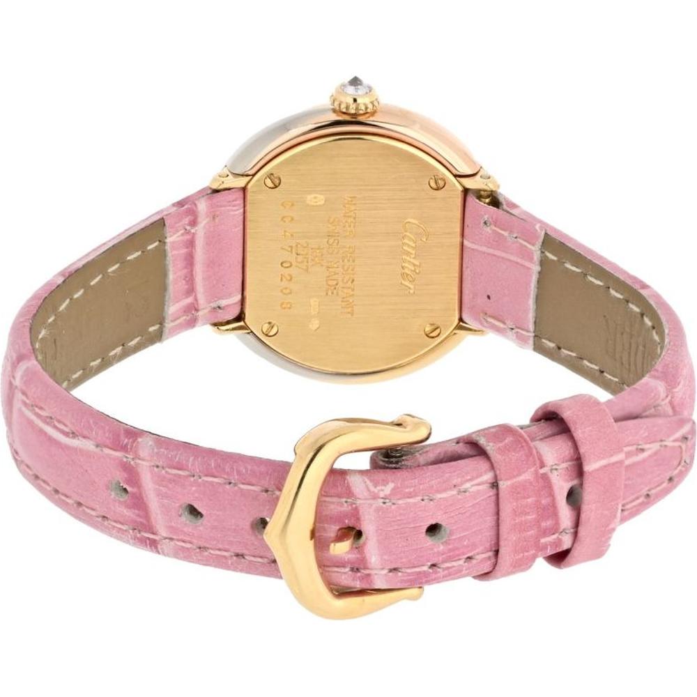 18K Tri Color Trinity Round Dial Diamond Ladies Watch Cartier