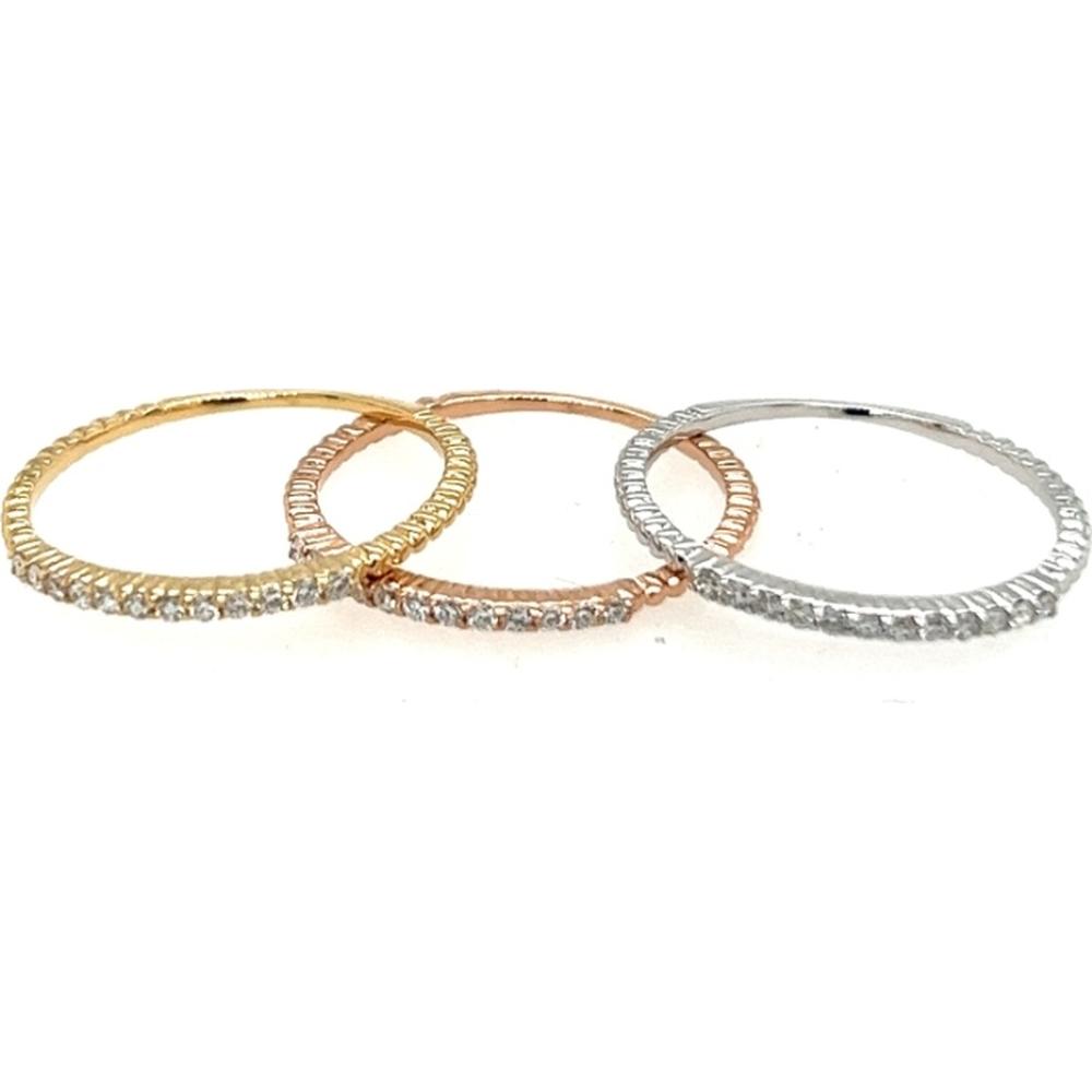 18K Tri-Tone Gold Diamond Band Ring by Afarin