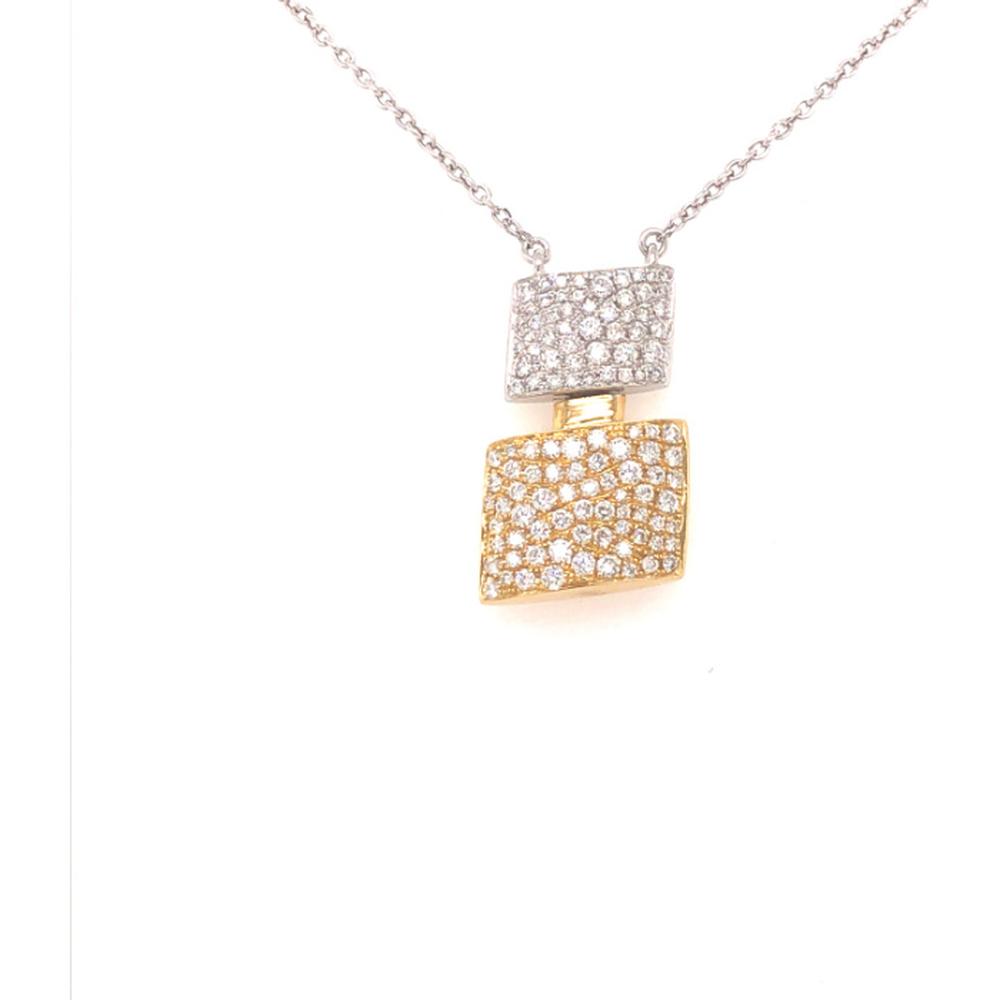 18K Tri-Tone Gold Geometric Diamond Pendant Necklace by Afarin
