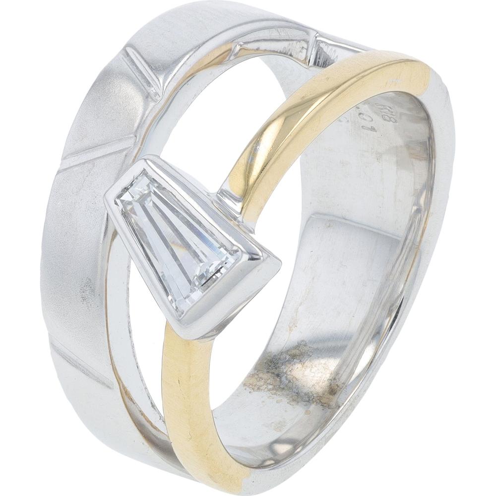 18K Two-Tone Gold 0.51 Carat VS1-K Diamond Ring for Women