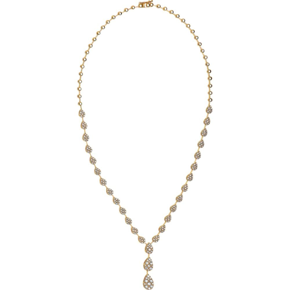 18K Two-Tone Gold Diamond Station Drop Necklace by Afarin