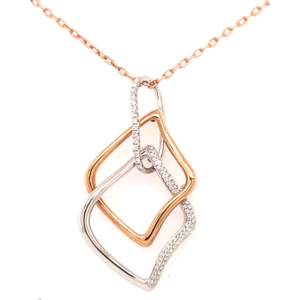 18K Two-Tone Gold Geometric Diamond Pendant Necklace by Afarin