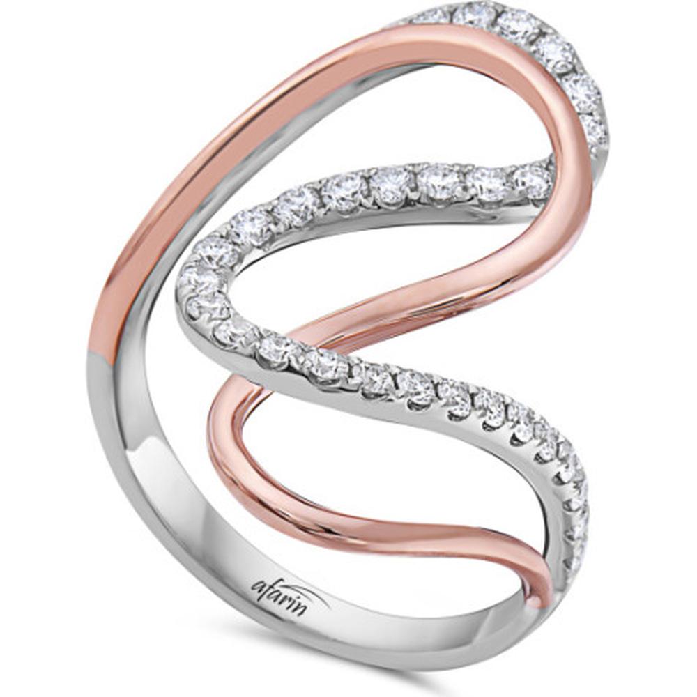 18K White and Rose Gold Free-Form Diamond Ring by Afarin
