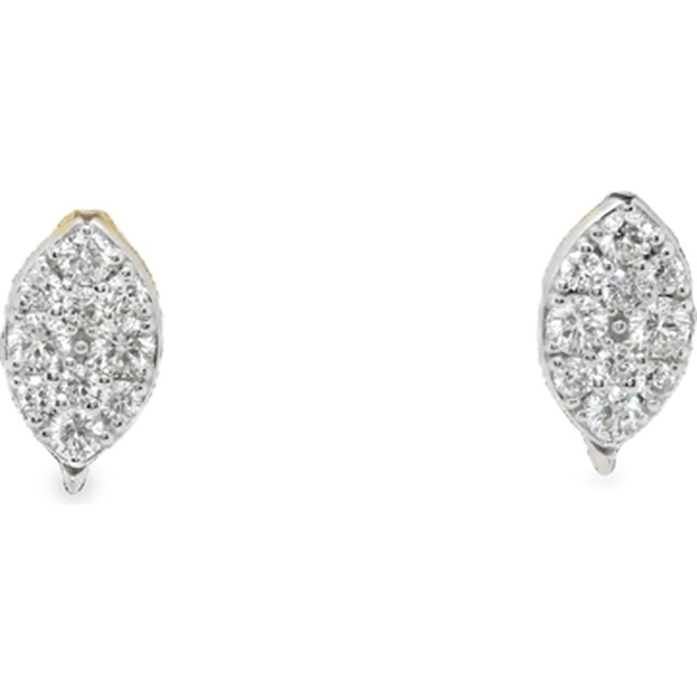 18K White & Yellow Gold Marquise-Style Diamond Cluster Earrings by Afarin