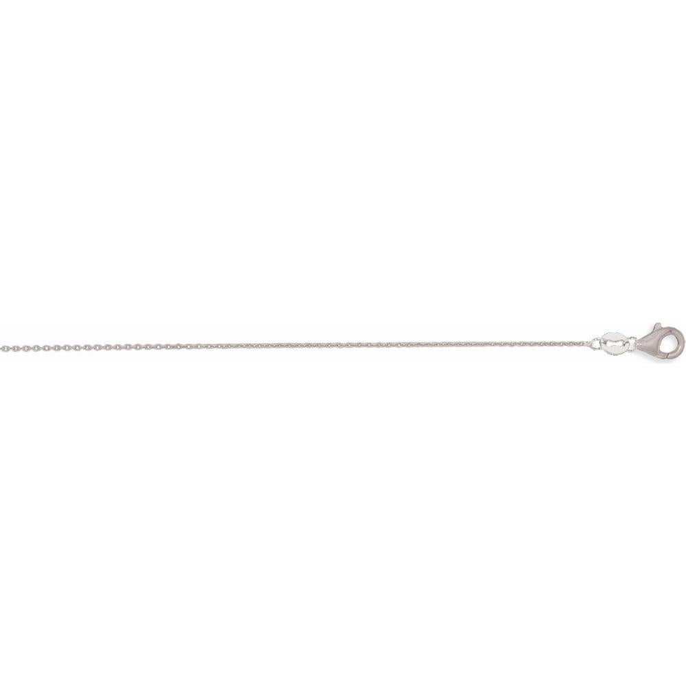 18K White Gold 0.97mm Polished Oval Cable Chain Necklace - 18" by Orozza Fine Jewelry