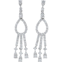18K White Gold 1.16 Carat Diamond Drop Earrings - 0.58 Carat Each Diamond