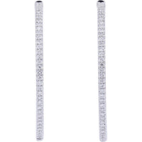 18K White Gold 1.20 Carat Total Weight Inside - Out Diamond Hoop Earrings