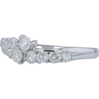 18K White Gold 1 Carat Total Weight Diamond Crossover Ring - 1.00 Carat Total Diamond Weight