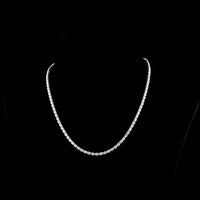 18K White Gold 11.8 Carat Tennis Necklace with East-West Set Oval Cut Lab Diamonds - 104 Stones E-F VS Quality - Covaloro Fine Jewelry