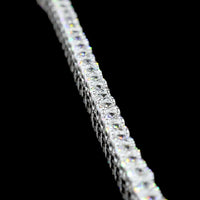 18K White Gold 11.8 Carat Tennis Necklace with East-West Set Oval Cut Lab Diamonds - 104 Stones E-F VS Quality - Covaloro Fine Jewelry