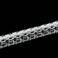 18K White Gold 11.8 Carat Tennis Necklace with East-West Set Oval Cut Lab Diamonds - 104 Stones E-F VS Quality - Covaloro Fine Jewelry