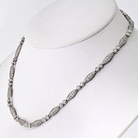 18K White Gold 15-Inch Graff Tennis Necklace with Pave-Set Round Diamonds - 15.75 Carats Total Diamond Weight