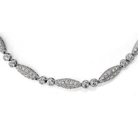 18K White Gold 15-Inch Graff Tennis Necklace with Pave-Set Round Diamonds - 15.75 Carats Total Diamond Weight