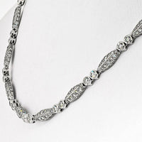 18K White Gold 15-Inch Graff Tennis Necklace with Pave-Set Round Diamonds - 15.75 Carats Total Diamond Weight