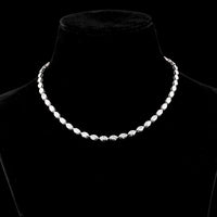 18K White Gold 17.5" Tennis Necklace with East-West Bezel Set Marquise Cut Lab Diamonds - 10.07 Carat Total Diamond Weight - Covaloro Fine Jewelry