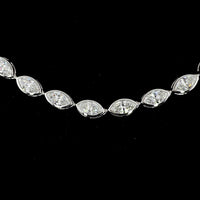 18K White Gold 17.5" Tennis Necklace with East-West Bezel Set Marquise Cut Lab Diamonds - 10.07 Carat Total Diamond Weight - Covaloro Fine Jewelry
