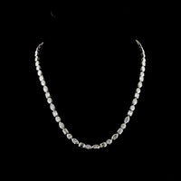 18K White Gold 17.58 Carat Tennis Necklace with Bezel-Set Marquise, Emerald & Oval Lab Diamonds in East-West Orientation - Covaloro Fine Jewelry