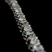 18K White Gold 17.58 Carat Tennis Necklace with Bezel-Set Marquise, Emerald & Oval Lab Diamonds in East-West Orientation - Covaloro Fine Jewelry