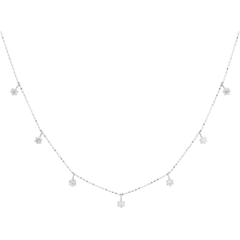 18K White Gold 18" Station Necklace with 0.50 Carat Total Diamond Weight