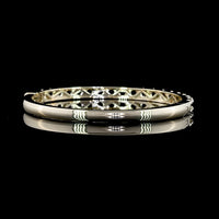 18K White Gold 19-Stone Bangle Bracelet with Pavé Micro Set Round Lab Diamonds - 4.50 Carats Total Diamond Weight - Covaloro Fine Jewelry
