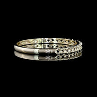 18K White Gold 19-Stone Bangle Bracelet with Pavé Micro Set Round Lab Diamonds - 4.50 Carats Total Diamond Weight - Covaloro Fine Jewelry