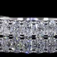 18K White Gold 3/4 Band Ring with Prong Set Cushion Brilliant Cut Lab Diamonds - 1.35 Carats Total Diamond Weight - Covaloro Fine Jewelry