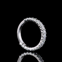 18K White Gold 3/4 Band Ring with Prong Set Cushion Brilliant Cut Lab Diamonds - 1.35 Carats Total Diamond Weight - Covaloro Fine Jewelry