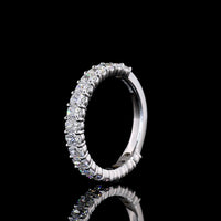 18K White Gold 3/4 Band Ring with Prong Set Cushion Brilliant Cut Lab Diamonds - 1.35 Carats Total Diamond Weight - Covaloro Fine Jewelry