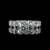 18K White Gold 3/4 Eternity Band with 11 Prong Set Brilliant Cut Round Lab Diamonds - 2.55 Carat Total Weight - Covaloro Fine Jewelry