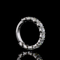 18K White Gold 3/4 Eternity Band with 11 Prong Set Brilliant Cut Round Lab Diamonds - 2.55 Carat Total Weight - Covaloro Fine Jewelry