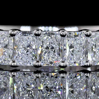 18K White Gold 3/4 Eternity Band with 19 Prong-Set Radiant Cut Lab Diamonds - 2.33 Carat Total Weight, E-F Color, VS1 Clarity - Covaloro Fine Jewelry